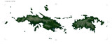 U.S. Virgin Islands - Saint Thomas shape isolated on white. Physical elevation map