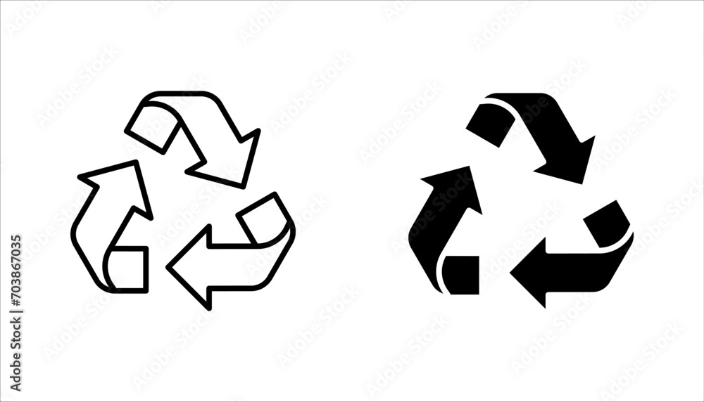 Recycle and zero waste concept icon set, vector illustration on white background Recycle and zero waste concept icon set, vector illustration on white background
