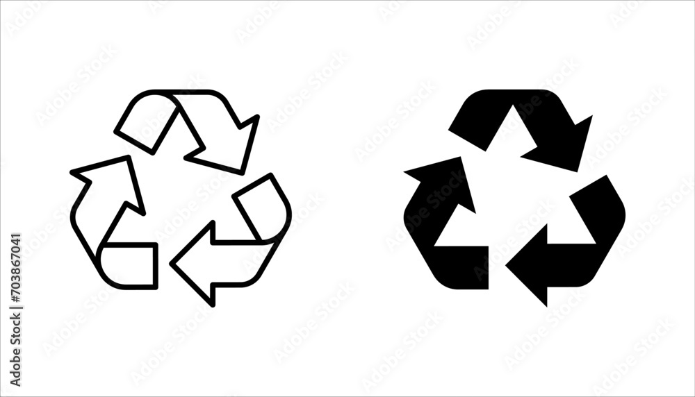 Recycle and zero waste concept icon set, vector illustration on white background Recycle and zero waste concept icon set, vector illustration on white background