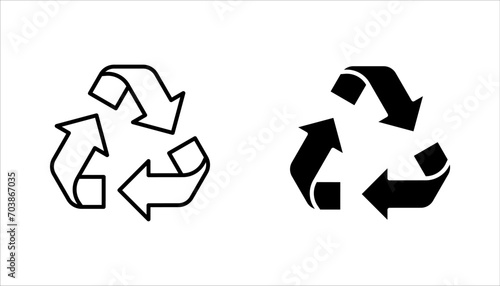 Recycle and zero waste concept icon set, vector illustration on white background