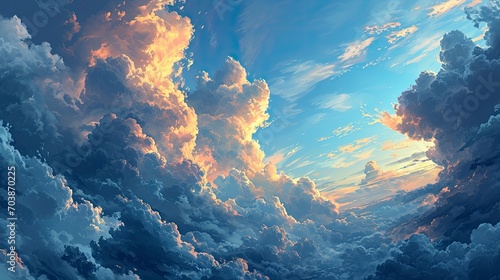 Blue Sky Cloud Panorama Style Blackground, Background Banner HD