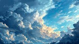 Blue Sky Clouds Nature Background Pattern, Background Banner HD