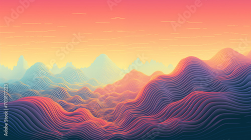 The background has a beautiful colorful wavy pattern.