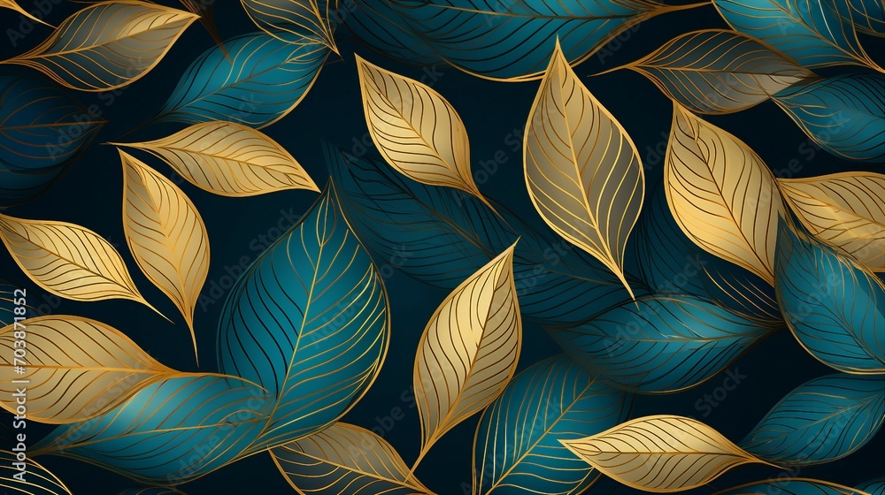Elegant Vector Background with Golden Leaves – Luxurious Line Art Foliage for Autumn Designs Elegant Vector Background with Golden Leaves – Luxurious Line Art Foliage for Autumn Designs