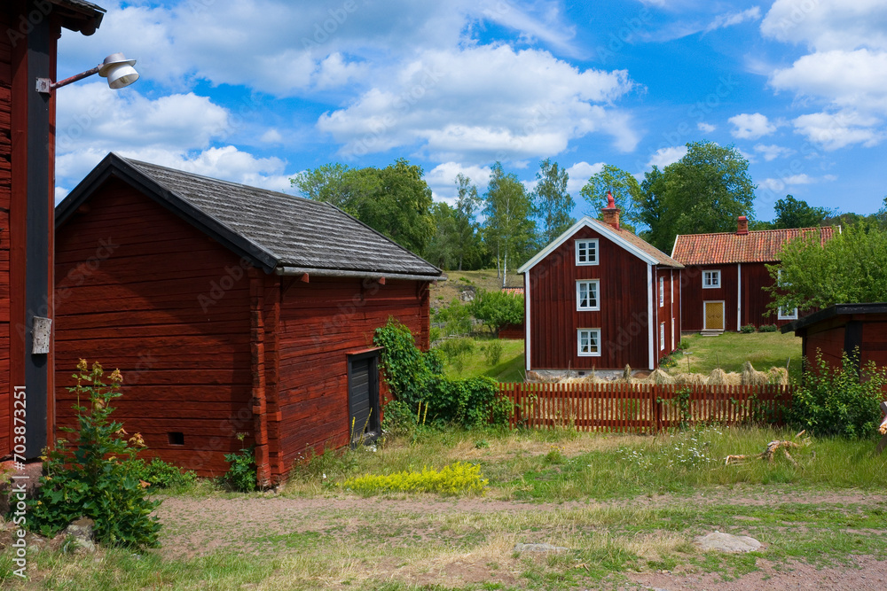 Fototapeta premium Historical hamlet in Stensjo by, Sweden
