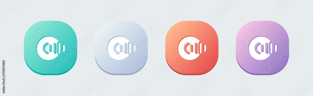 Recording solid icon in flat design style. Audio signs vector illustration. Recording solid icon in flat design style. Audio signs vector illustration.