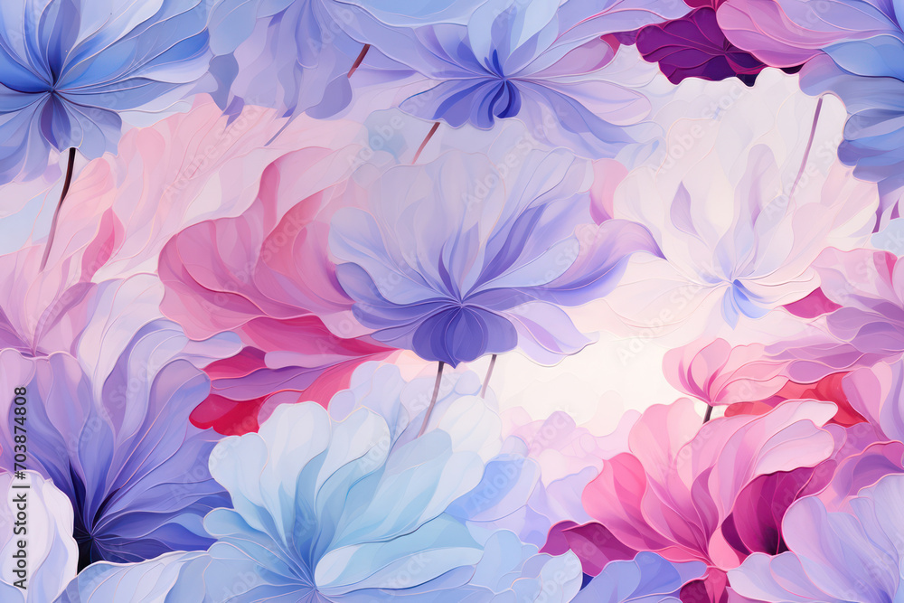 Romantic Floral Blossom: A Vibrant Bouquet of Colorful Petals on a Vintage Wallpaper Background