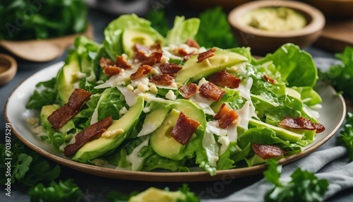 Romaine lettuce tossed in a creamy Caesar dressing, topped with parmesan shavings, crispy pancetta