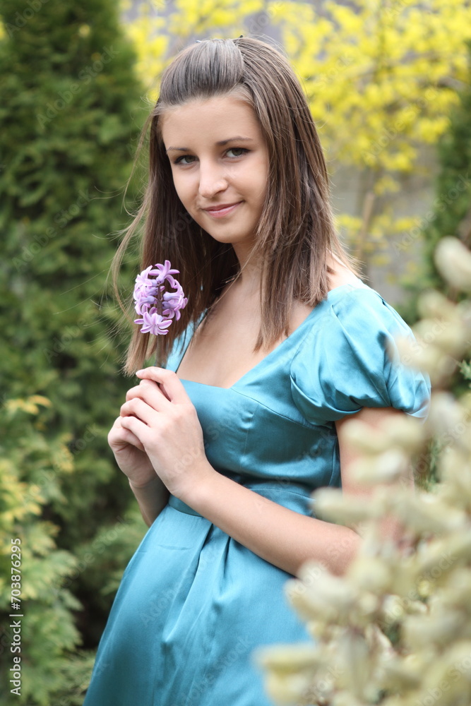 Young girl with hyacinth Young girl with hyacinth
