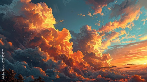 Clouds Orange Skyreal Majestic Sunrise Sunset, Background Banner HD
