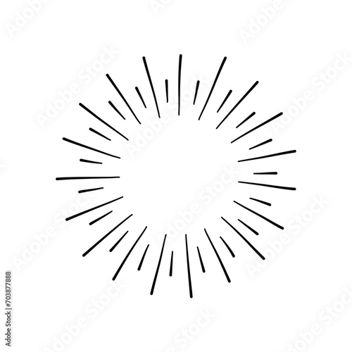 hand drawn sunburst vector illustration 