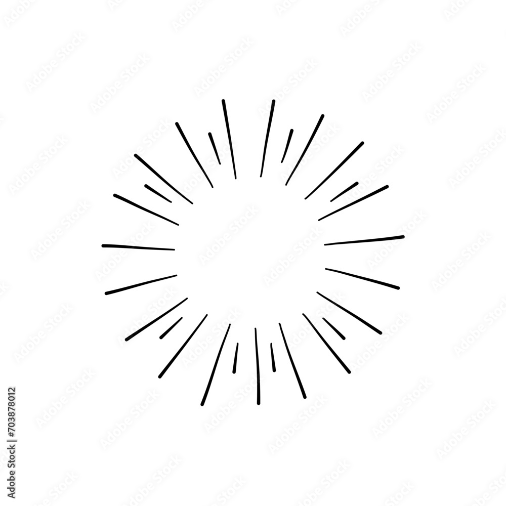 Fototapeta premium hand drawn sunburst vector illustration 