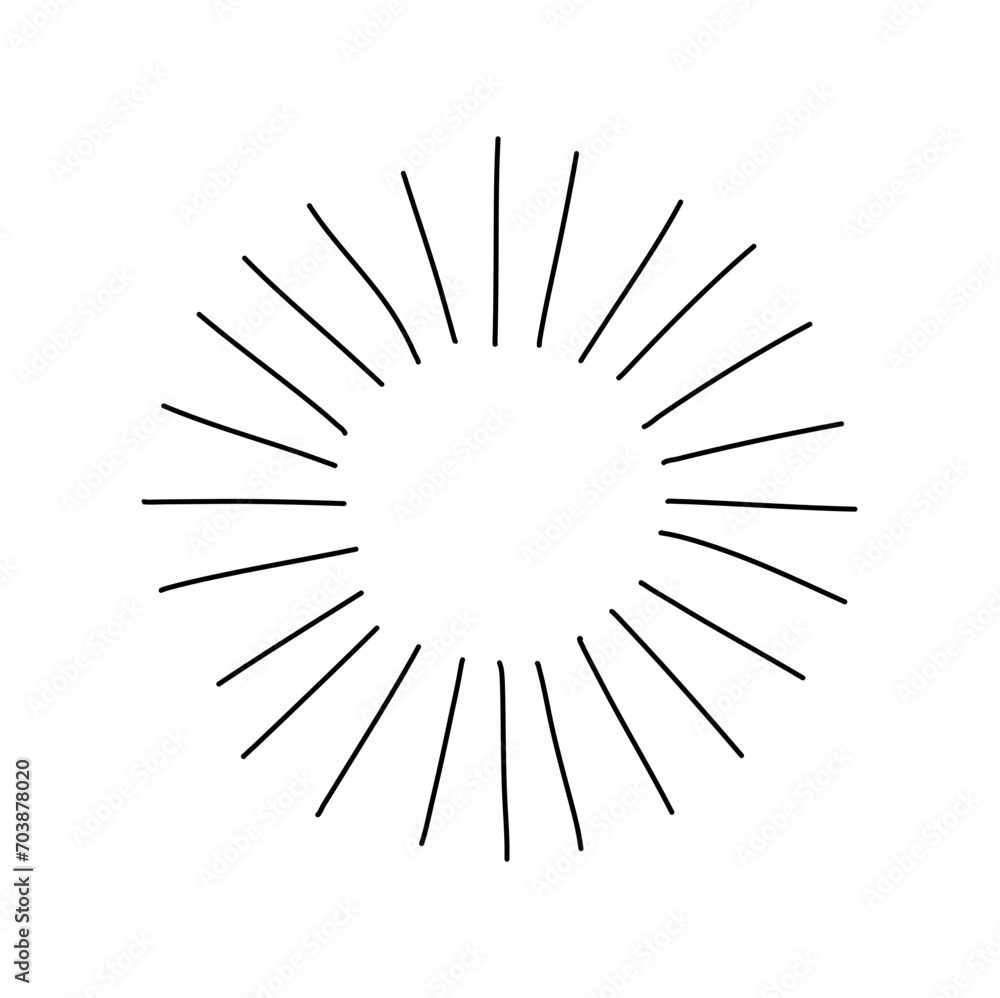 Obraz premium hand drawn sunburst vector illustration 