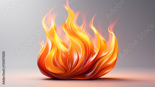 3d fire icon isolated on white background