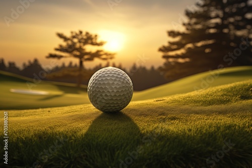 golf golfball on green grass photo