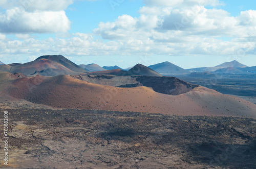Volcanic landscape in Lanzarote, Canary Islands, Spain