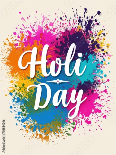 Poster design of Holi Day, one of most colorful holiday in India