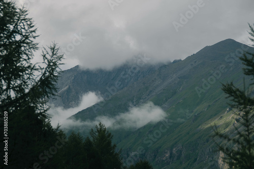 Mountain biomes in the clouds from the forest photo