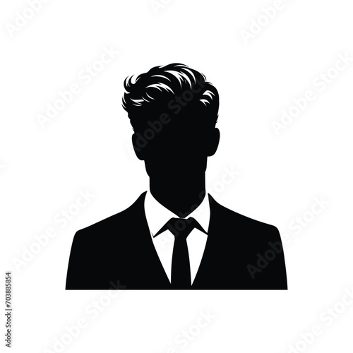 Man in a suit vector silhouette black