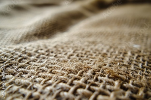 Close-Up of Woven Linen Texture for Background with Natural Colors