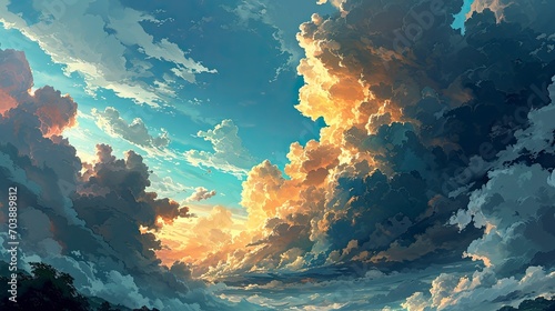 Floor Background Sky Clouds Empty Horizon, Background Banner HD