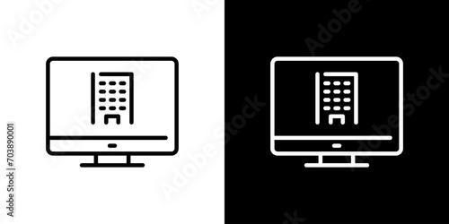 パソコンとビルのアイコン