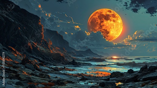 Full Moon Planet Earth Against Background  Background Banner HD