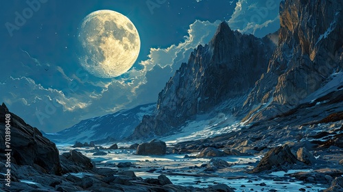 Full Moon Space Elements This Image, Background Banner HD © Alex Cuong