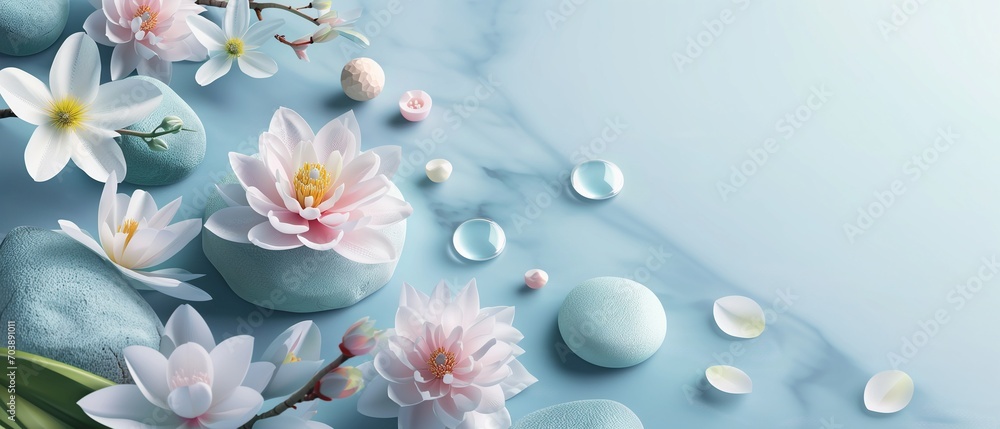 water lily flower in spa water water lily flower in spa water