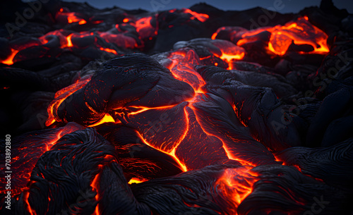 Hot glowing lava close-up. © lutsenko_k_