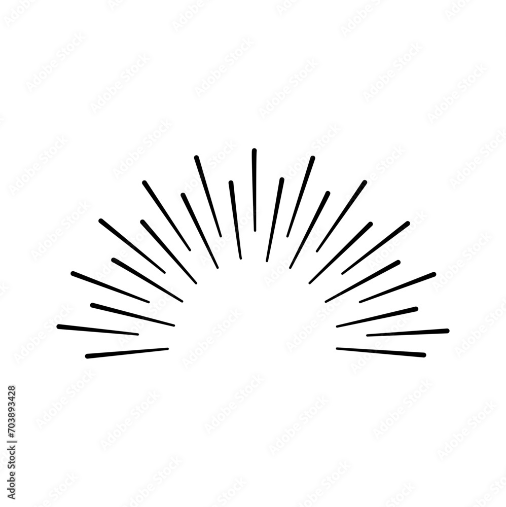 Obraz premium Hand Drawn Retro Rays Design