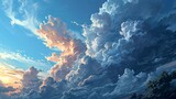 Looking Blue Sky Cloudy, Background Banner HD