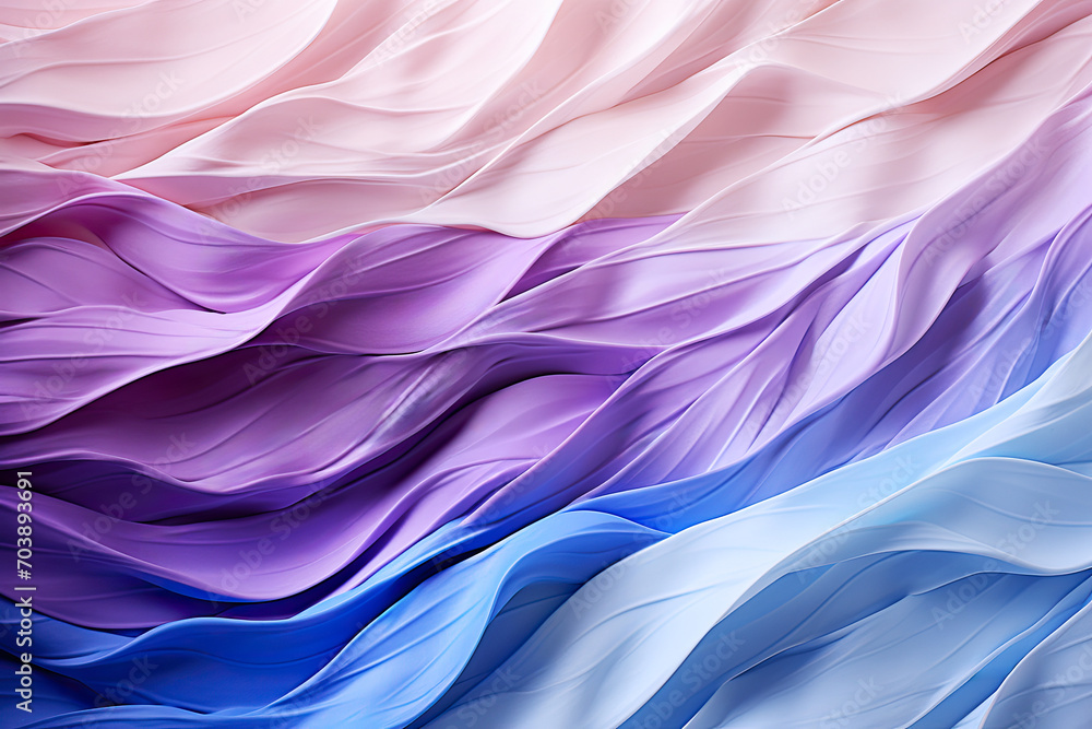 Obraz premium A digital abstract background of a colorful fabric waves of pink, purple, and blue for creating unique and stylish items. Concept creativity, freedom, and possibilities.