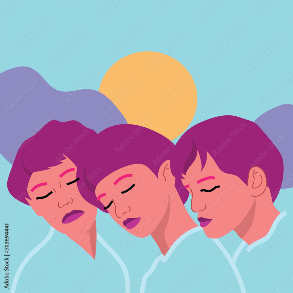 three women supporting each other. vector illustration three women supporting each other. vector illustration