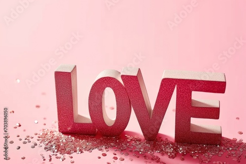 The word love is made out of wooden letters