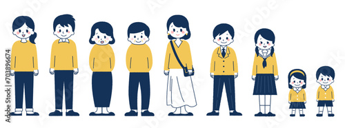 いろんな年齢の人々。男性と女性。