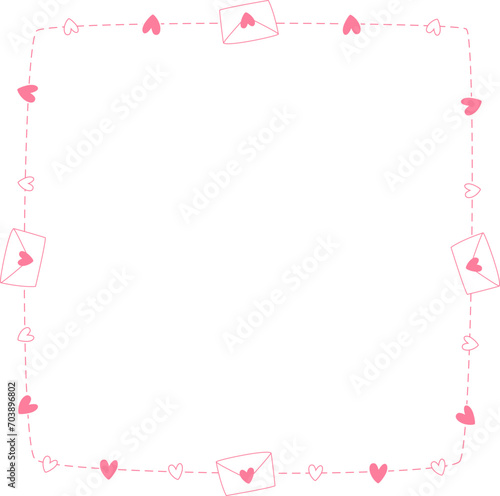 pink heart frame corner border card for decoration valentine wedding love festival