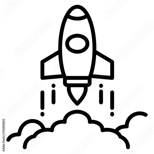 Rocket Ship Icon Element For Design