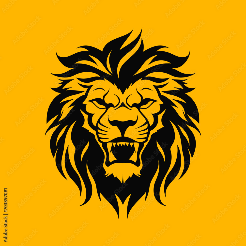 Angry Lion Head Roaring lion Logo emblem Angry lion Logo vector illustration