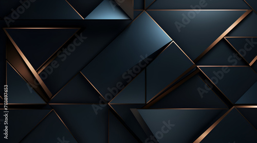 An abstract black, metallic, and blue background