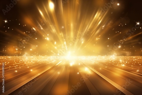 Golden light award scene with rays, image made with generative ai technology.