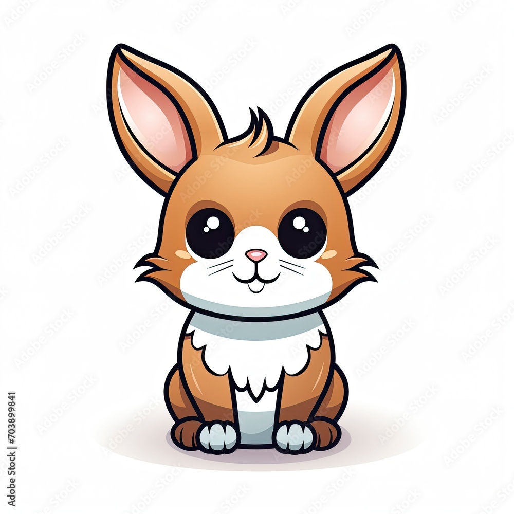 Logo of the sit rabbit light background with copy space for text
