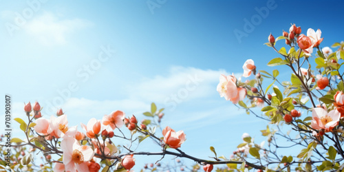 Spring Symphony,3D Sky Clouds and Beautiful Blossoms. HD wallpaper ,AI Generative 