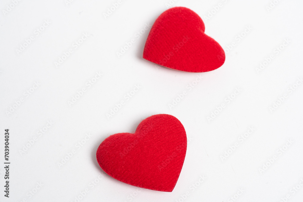 Love, Valentine day symbol, design element. Two heart red color wood isolated on white. Wooden texture heart shape decoration Love, Valentine day symbol, design element. Two heart red color wood isolated on white. Wooden texture heart shape decoration