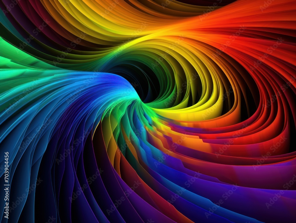 3D Render of Abstract Background With a Fractal Pattern and Vibrant Rainbow Colors
