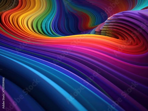 3D Render of Abstract Background With a Fractal Pattern and Vibrant Rainbow Colors