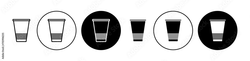Plastic glass vector illustration set. Disposable plastic glass sign ...