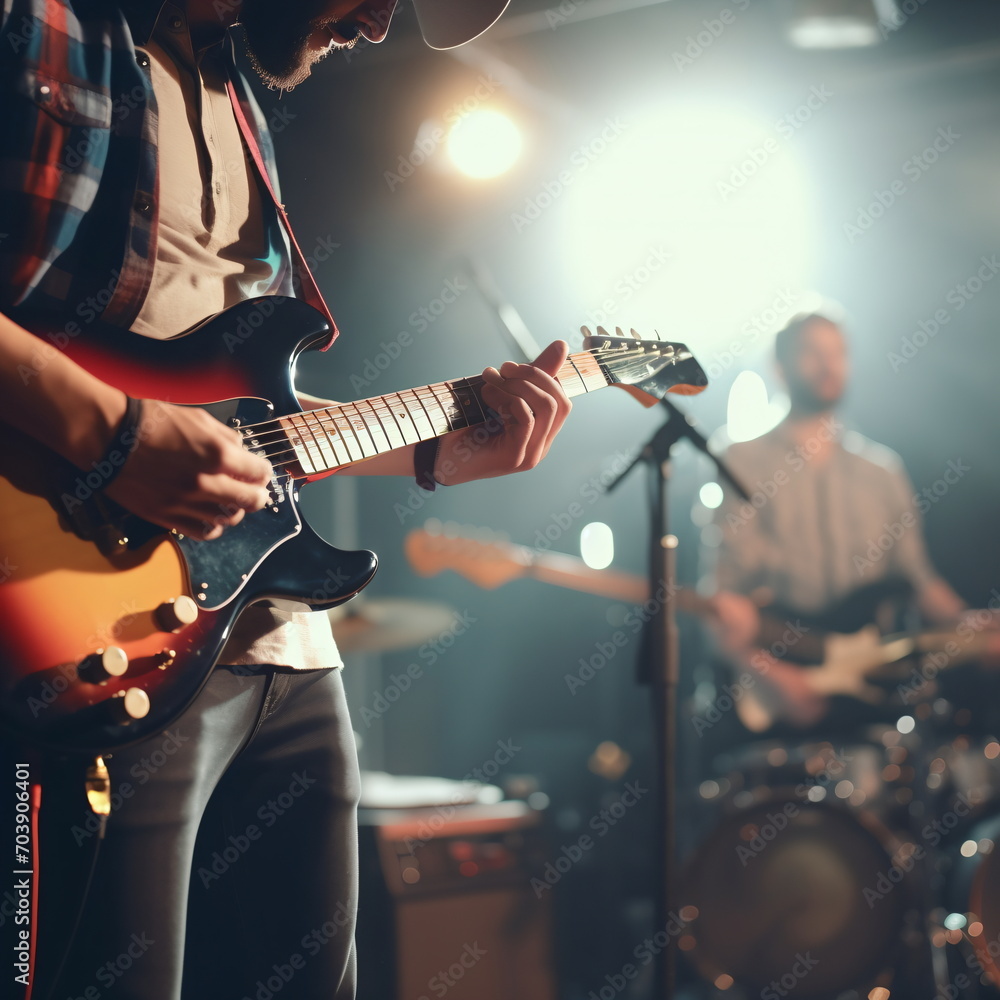 Obraz premium Rock Band Performing Live on Stage