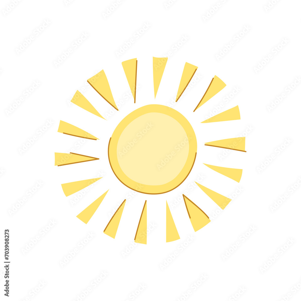 summer sun cartoon. sunny light, sunlight yellow, shine sky summer sun sign. isolated symbol vector illustration summer sun cartoon. sunny light, sunlight yellow, shine sky summer sun sign. isolated symbol vector illustration