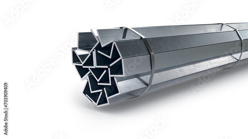 Metal corners isolated on a white background. 3d rendering